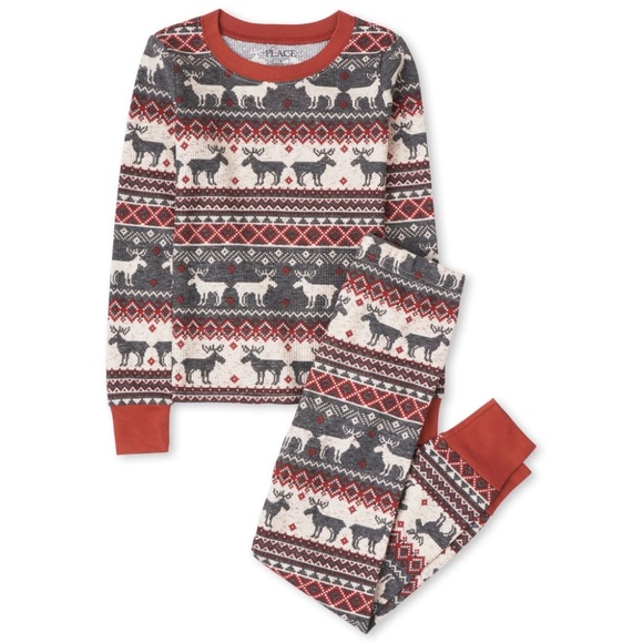 The Children's Place Other - Thermal Reindeer Fairisle Snug Fit Cotton Pajamas